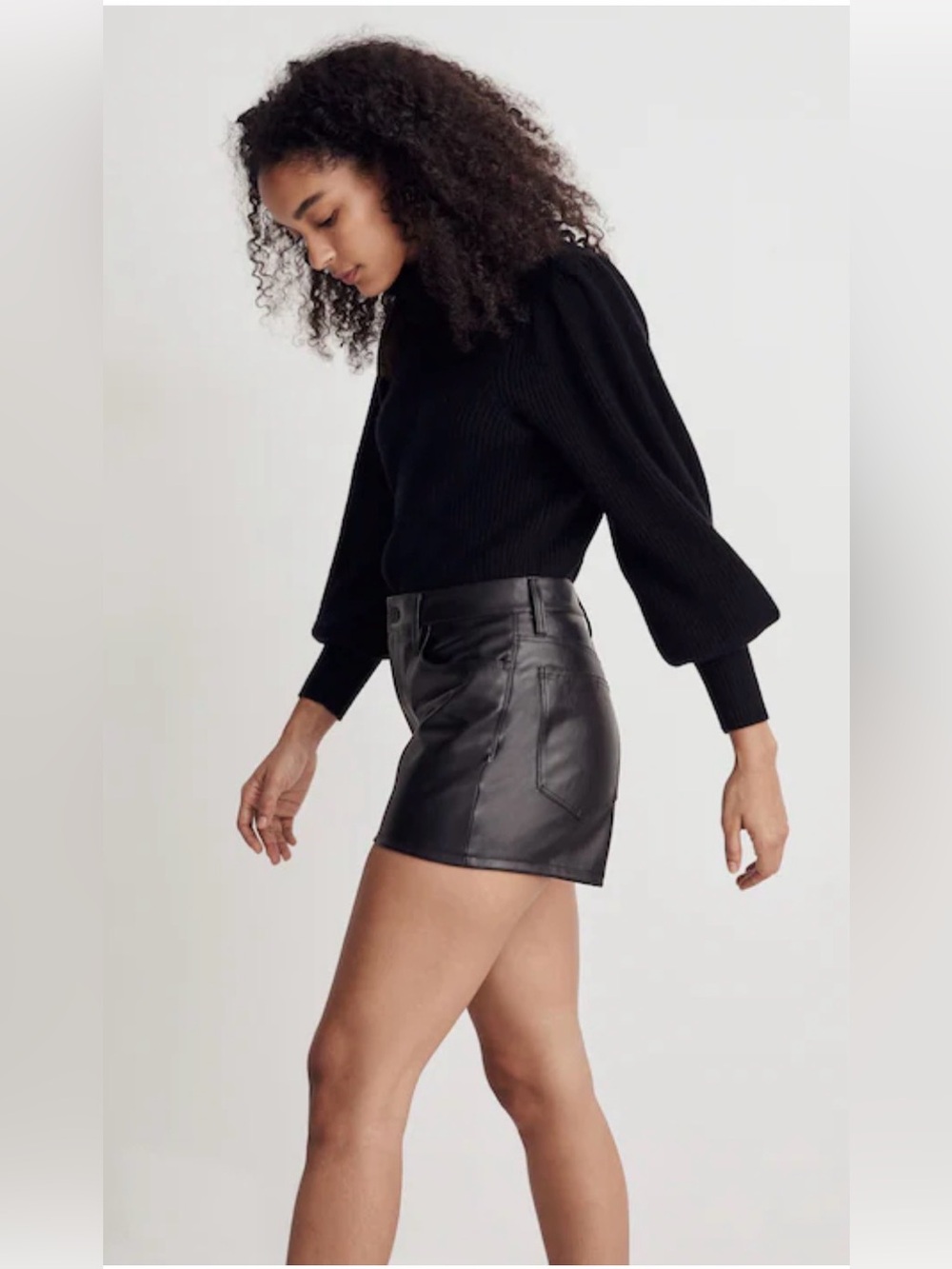 Madewell The Perfect Vintage faux leather jean short. 26 - Picture 3 of 11